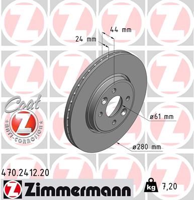 ZIMMERMANN Тормозной диск 470.2412.20