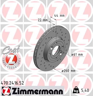 ZIMMERMANN Bremžu diski 470.2416.52