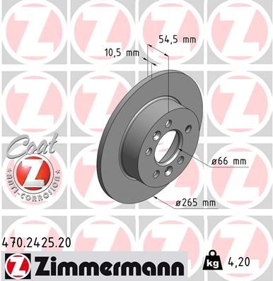 ZIMMERMANN Bremžu diski 470.2425.20