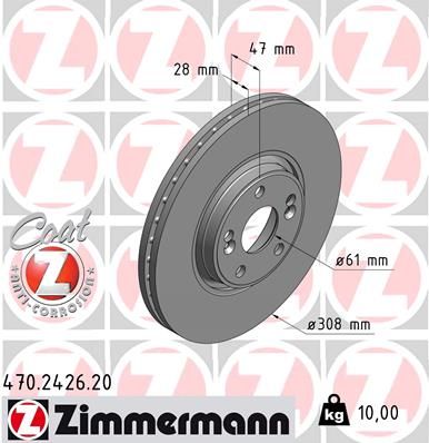 ZIMMERMANN Bremžu diski 470.2426.20
