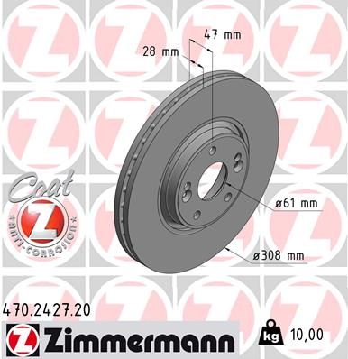 ZIMMERMANN Bremžu diski 470.2427.20