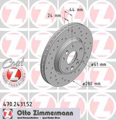 ZIMMERMANN Bremžu diski 470.2431.52