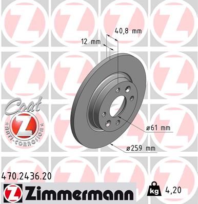 ZIMMERMANN Bremžu diski 470.2436.20