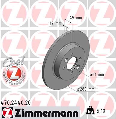 ZIMMERMANN Bremžu diski 470.2440.20