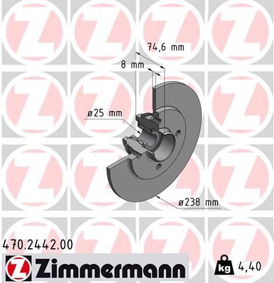 ZIMMERMANN Bremžu diski 470.2442.00