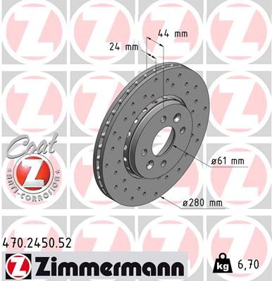 ZIMMERMANN Тормозной диск 470.2450.52