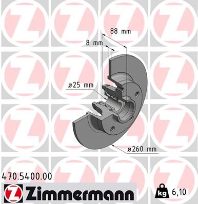 ZIMMERMANN Bremžu diski 470.5400.00
