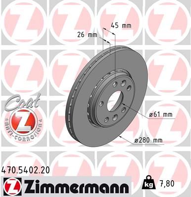 ZIMMERMANN Тормозной диск 470.5402.20