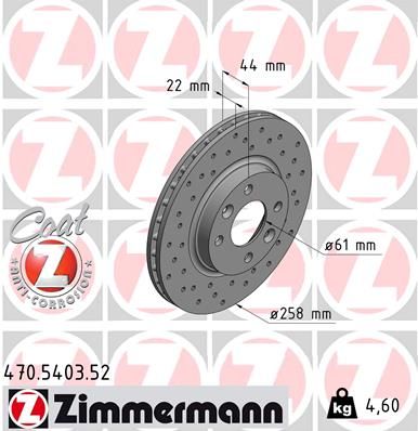 ZIMMERMANN Тормозной диск 470.5403.52