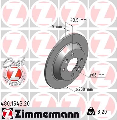 ZIMMERMANN Тормозной диск 480.1543.20