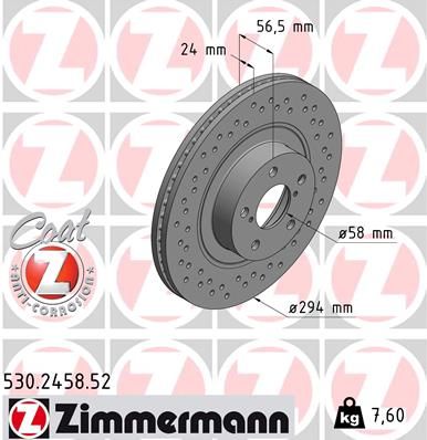 ZIMMERMANN Тормозной диск 530.2458.52