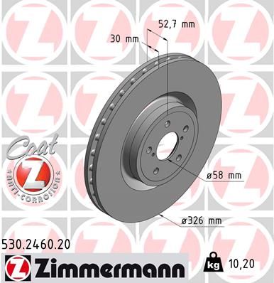 ZIMMERMANN Bremžu diski 530.2460.20