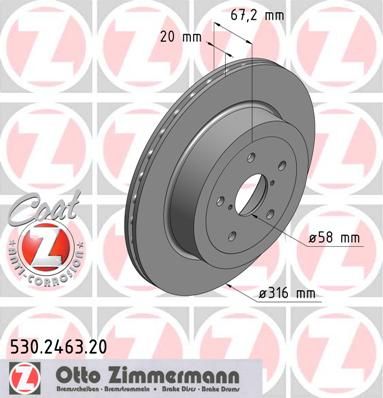ZIMMERMANN Bremžu diski 530.2463.20