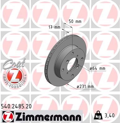 ZIMMERMANN Тормозной диск 540.2485.20
