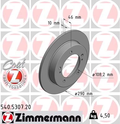 ZIMMERMANN Bremžu diski 540.5307.20