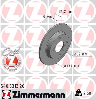 ZIMMERMANN Bremžu diski 540.5313.20