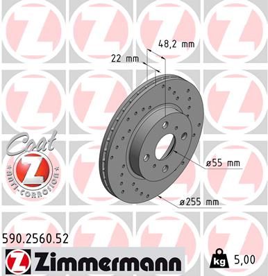 ZIMMERMANN Тормозной диск 590.2560.52