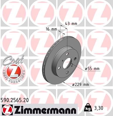 ZIMMERMANN Тормозной диск 590.2565.20