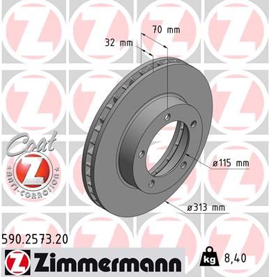 ZIMMERMANN Bremžu diski 590.2573.20