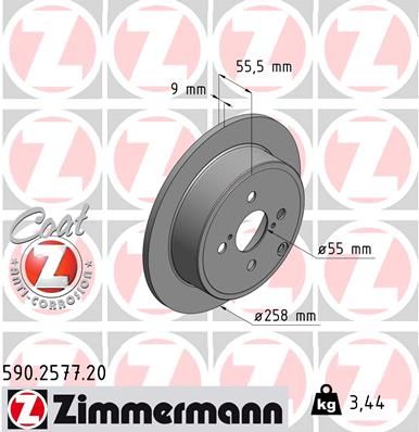 ZIMMERMANN Тормозной диск 590.2577.20