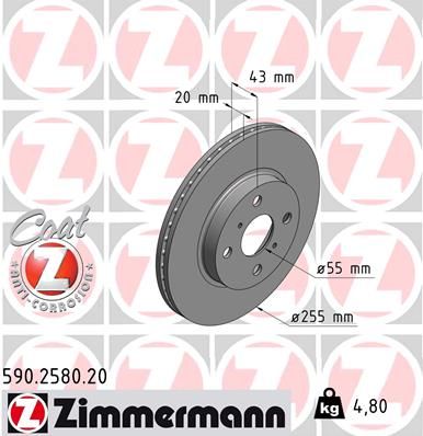 ZIMMERMANN Тормозной диск 590.2580.20