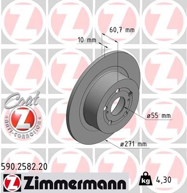 ZIMMERMANN Тормозной диск 590.2582.20