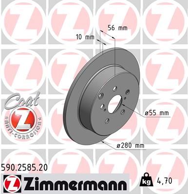 ZIMMERMANN Тормозной диск 590.2585.20