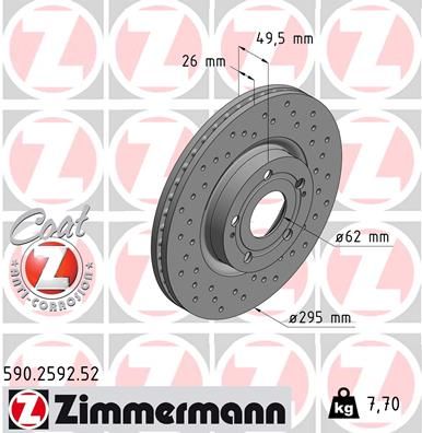 ZIMMERMANN Тормозной диск 590.2592.52