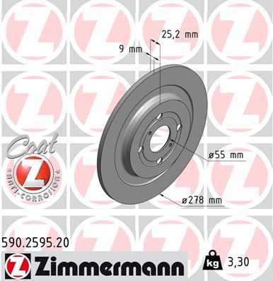 ZIMMERMANN Тормозной диск 590.2595.20