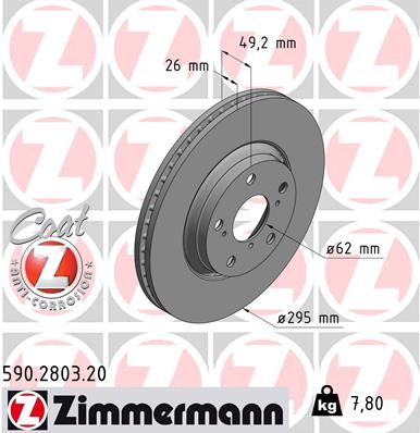 ZIMMERMANN Тормозной диск 590.2803.20