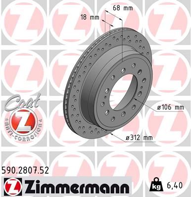 ZIMMERMANN Тормозной диск 590.2807.52