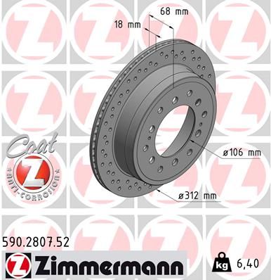 ZIMMERMANN Bremžu diski 590.2807.52