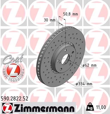 ZIMMERMANN Bremžu diski 590.2822.52