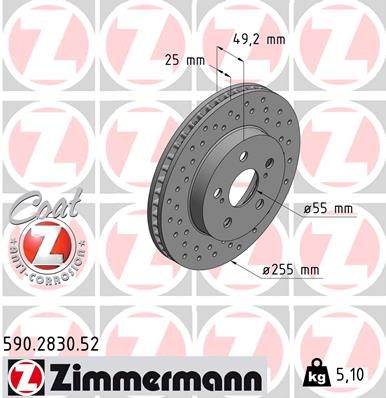 ZIMMERMANN Тормозной диск 590.2830.52