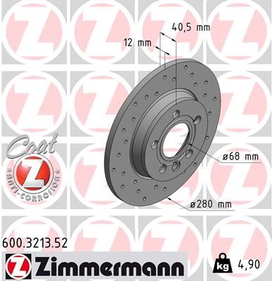 ZIMMERMANN Тормозной диск 600.3213.52
