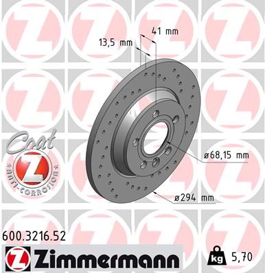 ZIMMERMANN Тормозной диск 600.3216.52