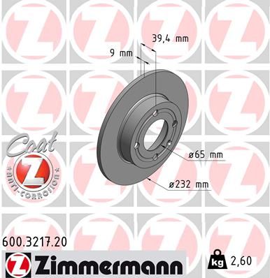 ZIMMERMANN Тормозной диск 600.3217.20