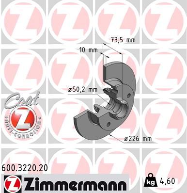 ZIMMERMANN Тормозной диск 600.3220.20