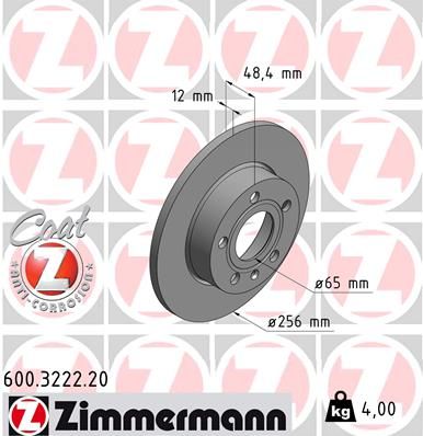 ZIMMERMANN Тормозной диск 600.3222.20