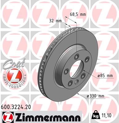 ZIMMERMANN Тормозной диск 600.3224.20