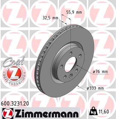 ZIMMERMANN Тормозной диск 600.3231.20