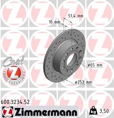 ZIMMERMANN Тормозной диск 600.3234.52