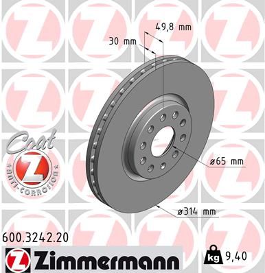 ZIMMERMANN Тормозной диск 600.3242.20