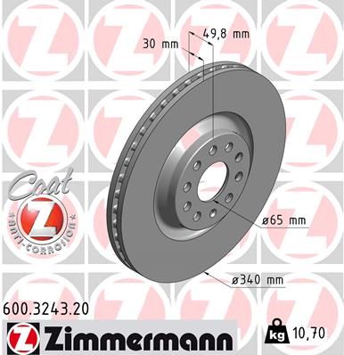 ZIMMERMANN Тормозной диск 600.3243.20