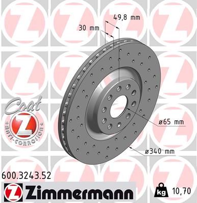 ZIMMERMANN Тормозной диск 600.3243.52