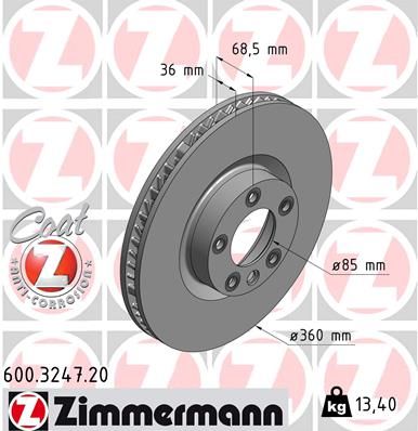 ZIMMERMANN Тормозной диск 600.3247.20