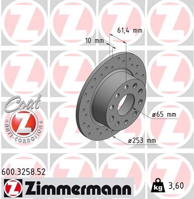 ZIMMERMANN Тормозной диск 600.3258.52