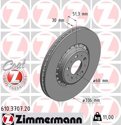 ZIMMERMANN Тормозной диск 610.3707.20