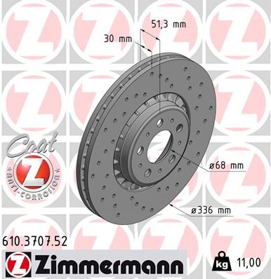 ZIMMERMANN Тормозной диск 610.3707.52