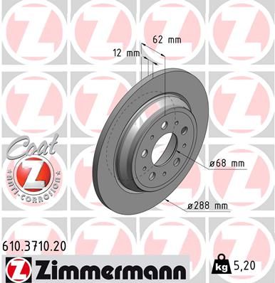 ZIMMERMANN Bremžu diski 610.3710.20